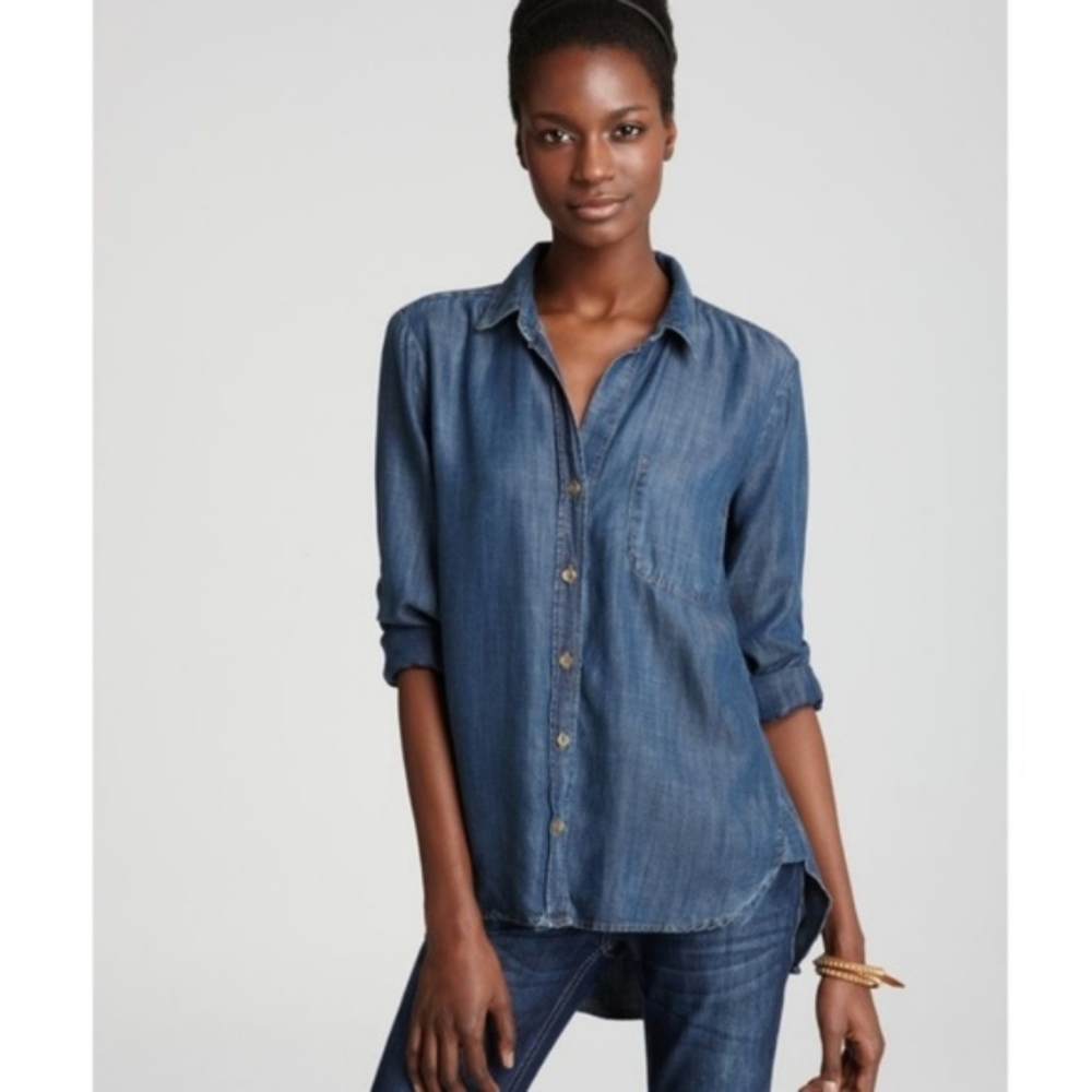 Bella Dahl Medium Wash Tencel Button Blouse